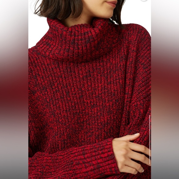 Sanctuary Red Marbled Roll Neck Sweater, RTR - Picture 1 of 8